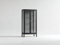 Vitrinen Holzwerkstoff Glas 85x36x170 cm - schwarz - modernes Design