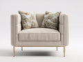 Sessel Samtstoff 110x91x84 cm - Beige - modernes Design für Wohnzimmer