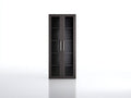 Vitrinen Hochschrank Holzwerkstoff 80x40x180 cm - Dunkelbraun - mit Glastüren