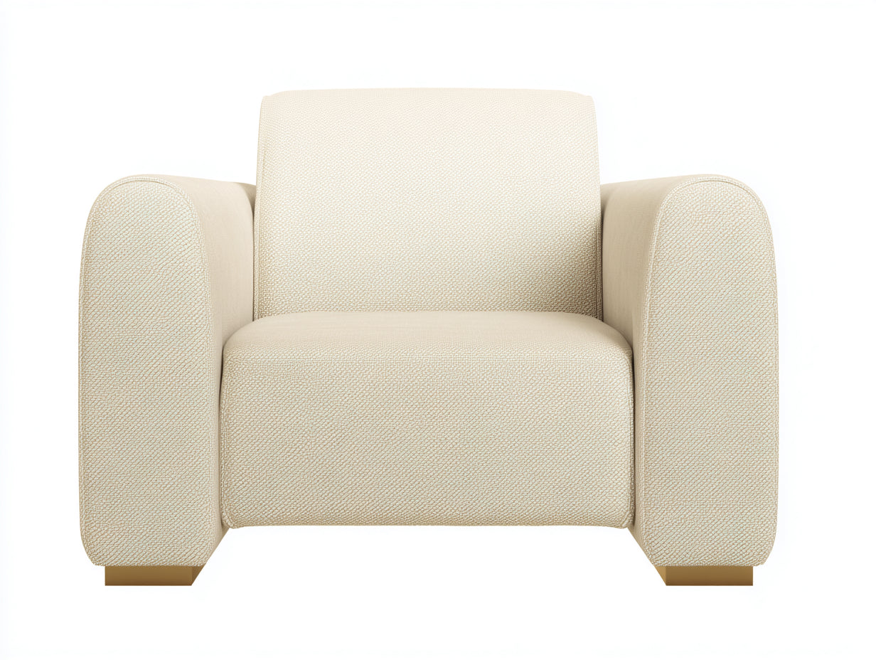Sessel Strukturstoff 112x92x78 cm - Beige - modernes Design für Wohnzimmer