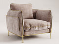 Sessel Stoff Metallgestell 85x80x75 cm Beige für Wohnzimmer - moderner Loungesessel