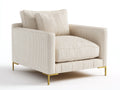 Sessel Cordstoff 112x95x86 cm - beige - breite Sitzfläche für Wohnzimmer