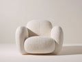 Sessel Bouclé Stoff 108x96x76 cm - Creme - modernes Design für Wohnzimmer