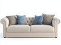 Zweisitzer Sofa Stoff 210x92x82 cm - Beige - Chesterfield Design für Wohnzimmer