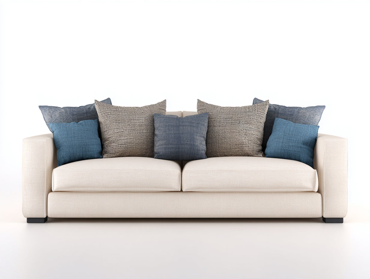 Zweisitzer Sofa Stoff 200x95x78 cm Hellbeige für Wohnzimmer - modernes 2-Sitzer Design