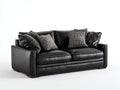 Zweisitzer Sofa Lederoptik 205x90x80 cm - Schwarz - modernes Design für Wohnzimmer