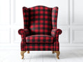 Sessel Stoff 92x88x118 cm - rot-schwarz - kariertes Design für Wohnzimmer