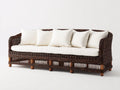 Gartensofa Polyrattan 210x78x78 cm - Braun-Cremeweiß - klassisches Design
