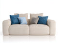 Zweisitzer Sofa Stoff 220x100x78 cm Hellbeige für Wohnzimmer - modernes 2-Sitzer Design