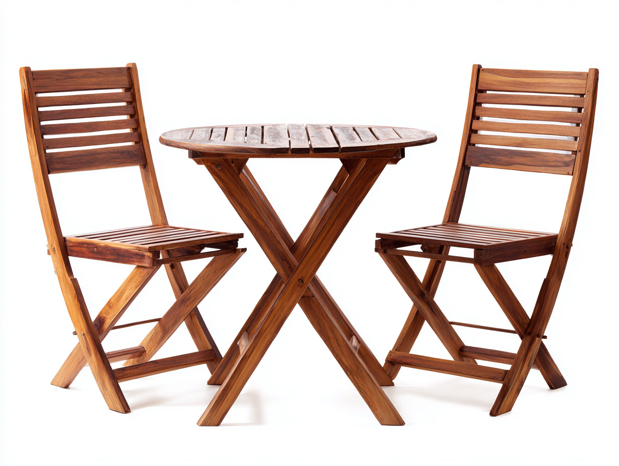 Garten Essgarnituren Holz 70x70x74 cm - holzfarben - Klappdesign für Garten und Balkon