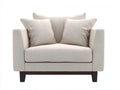 Sessel Stoff Holzbeine 100x90x78 cm Hellbeige für Wohnzimmer - moderner Komfortsessel