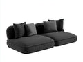 Zweisitzer Sofa Cordstoff 220x105x72 cm - dunkelgrau - bodennahes Design für Wohnzimmer