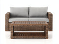 Gartensofa Set Polyrattan 175x82x78 cm - Natur-Grau - modernes Lounge Design mit Couchtisch