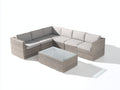 Gartensofa Ecksofa aus Polyrattan 260x260x72 cm - Beige-Hellgrau - Modernes Lounge-Design für Garten und Terrasse