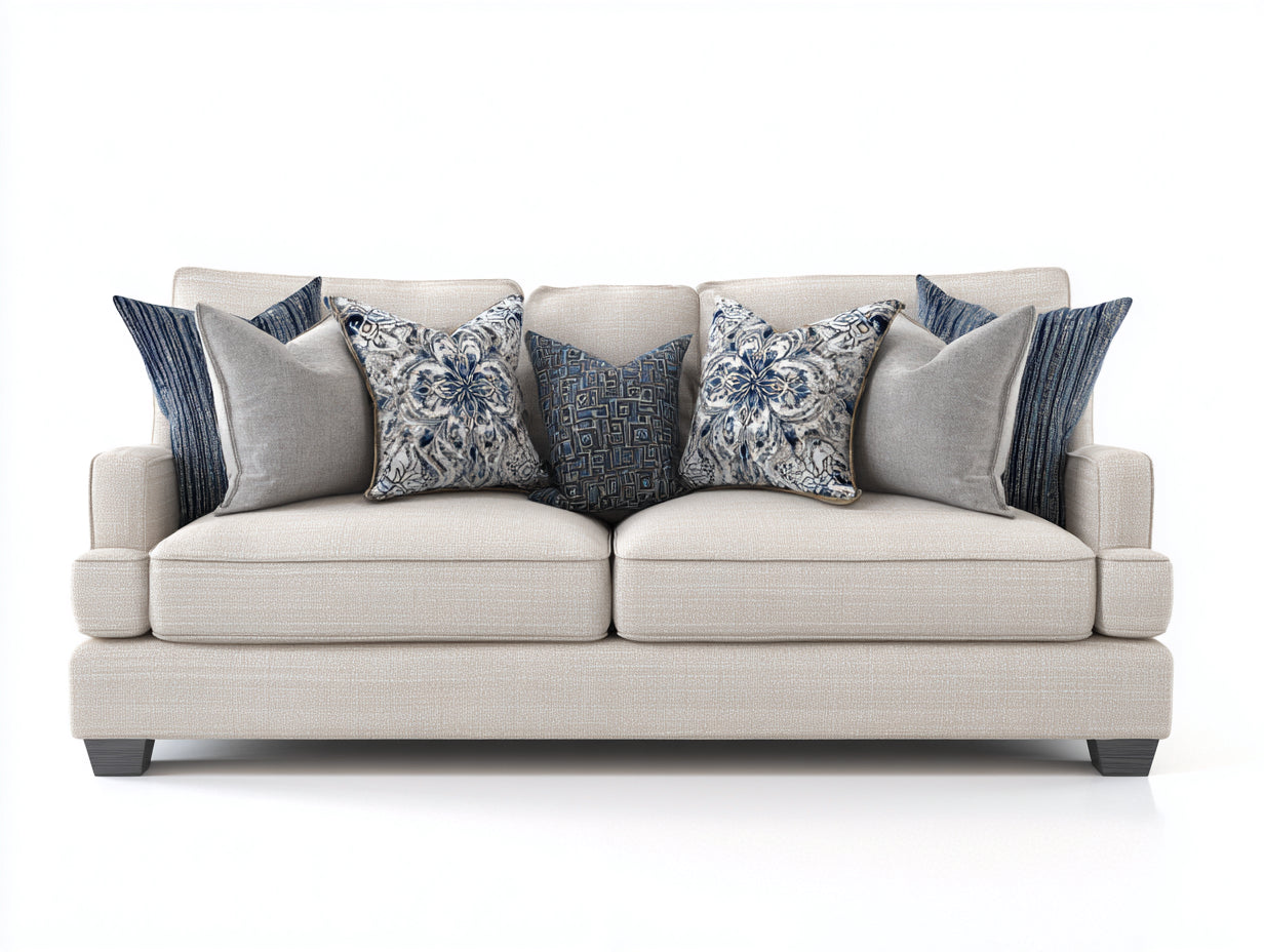 Zweisitzer Sofa Stoff 220x94x84 cm - Beige - modernes Design für Wohnzimmer