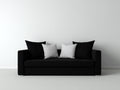 Zweisitzer Sofa Stoff 182x86x70 cm - Schwarz - modernes Design