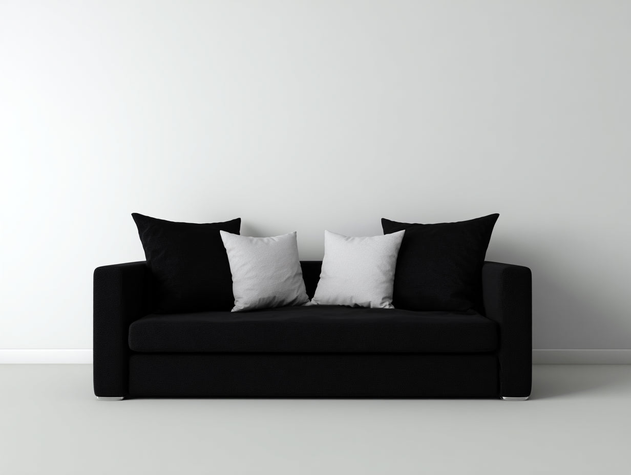 Zweisitzer Sofa Stoff 182x86x70 cm - Schwarz - modernes Design